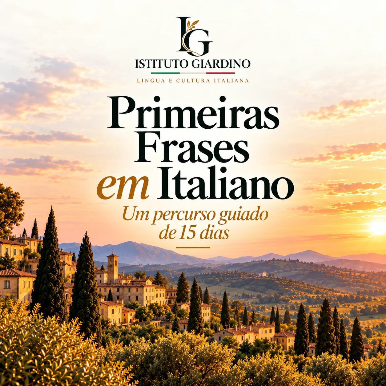 Capa oficial Primeiras Frases em Italiano — um percurso guiado de 15 dias