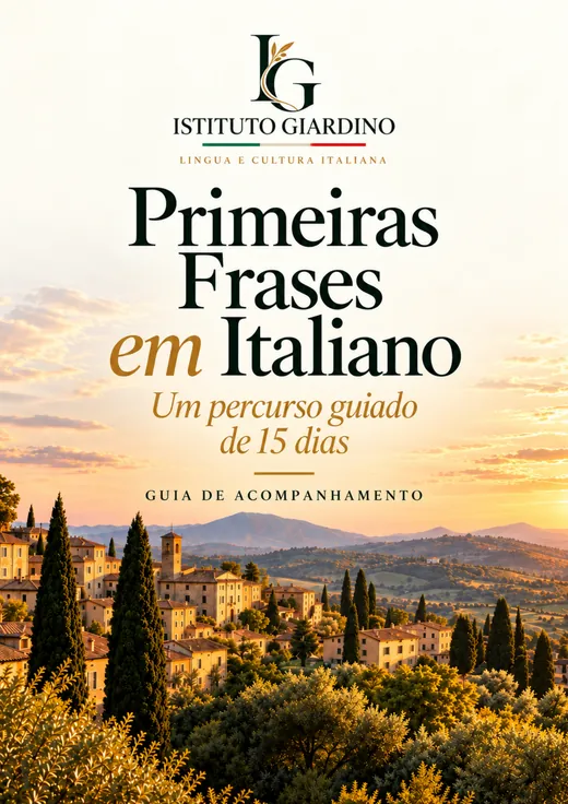 Capa do e-book Primeiras Frases em Italiano: um percurso guiado de 15 dias, guia de acompanhamento